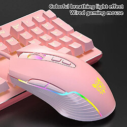 Avis Universal CW905 Pink Girl Gaming Mouse Wired Mechanical Game dédié RVB Computer Mouse 6 vitesses DPI