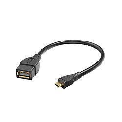 HAMA Câble adaptateur USB 2.0, OTG, mâle micro-B vers USB-A femelle, 15 cm, noir