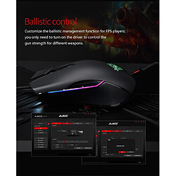 Universal 16 000 ppp Souris rétroéclairée RVB 32 bits 50g accélération macro programmable USB Souris gaming câblée | Mouse (rose) pas cher