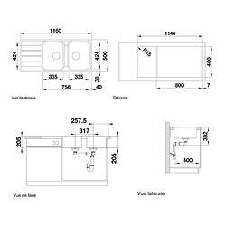 Avis Blanco Evier à encastrer Lemis-8-S-IF 2 cuves + 1 égouttoir inox 523036