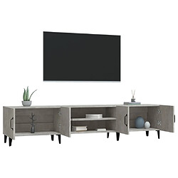 Acheter vidaXL Meuble TV gris béton 180x31,5x40 cm bois d'ingénierie