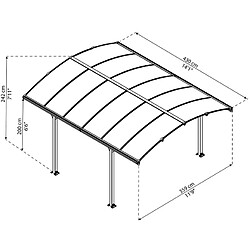 Gazebo de jardin 502x359cm gris anthracite - 705534 - PALRAM