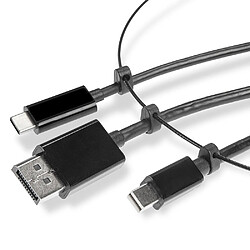 Acheter Lindy 38304 câble vidéo et adaptateur HDMI Type A (Standard) DisplayPort + Mini DisplayPort + USB Type-C Noir