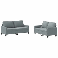 Maison Chic Ensemble de canapés 2 pcs avec coussins, Canapé droit Sofa pour Salon Gris clair Tissu -GKD506073