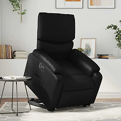 Maison Chic Fauteuil Relax pour salon, Fauteuil inclinable électrique noir similicuir -GKD66429