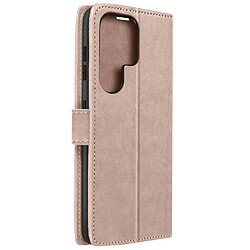 Avizar Étui Mandala Fleur pour Samsung Galaxy S23 Ultra avec Portefeuille Rose Gold