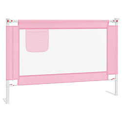 vidaXL Barrière de sécurité de lit d'enfant Rose 100x25 cm Tissu