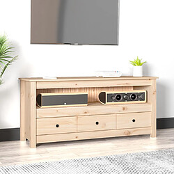 vidaXL Meuble TV 114x35x52 cm Bois de pin massif