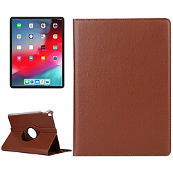 Wewoo Housse Étui Coque en cuir à rotation horizontale à 360 degrés avec texture Litchi pour iPad Pro 11 pouces 2018 H support Marron