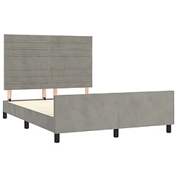 Acheter Maison Chic Lit adulte - Cadre Structure de lit avec tête de lit Contemporain Gris clair 140x200 cm -MN65179