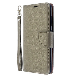 Wewoo Housse Coque Pour Galaxy A51 Litchi Texture Pure Color Horizontal Flip PU en cuir avec support et fentes cartes et portefeuille et lanière gris