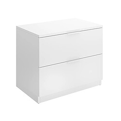 Acheter Pegane Table de chevet, table de nuit en bois avec 2 tiroirs coloris blanc - Longueur 50 x Profondeur 34 x Hauteur 46 cm