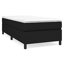 vidaXL Sommier à lattes de lit avec matelas Noir 100x200 cm Tissu