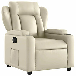 Avis Maison Chic Fauteuil Relax pour salon, Fauteuil inclinable électrique Crème Similicuir -GKD74898