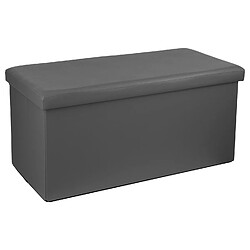 Atmosphera, Createur D'Interieur Banquette coffre pliable Loft - L. 76 x H. 37,5 cm - Gris