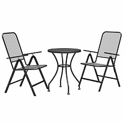 Avis Maison Chic Mobilier à dîner 3 pcs de jardin - Ensemble table et chaises d'extérieur - Salon/Mobilier de jardin classique Maille Métal Anthracite -MN65843