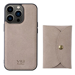 Coque en TPU + PU VILI magnétique, détachable 2-en-1 avec porte-carte kaki pour votre iPhone 13 Pro Max 6.7 pouces