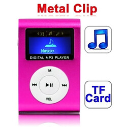 Wewoo Lecteur MP3 Magenta de carte TF Micro SD MP3 avec écran LCD, clip en métal