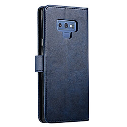 Avis Wewoo Housse Coque Pour Galaxy Note 9 GUSSIM Business Style Étui en cuir à rabat horizontal avec support et fentes cartes et portefeuille bleu