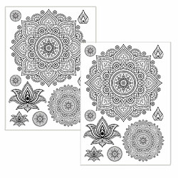 Graines Creatives 2 transferts thermocollants à repasser A4 - Mandala