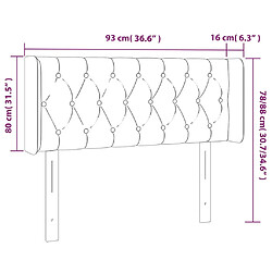 vidaXL Tête de lit avec oreilles Vert 93x16x78/88 cm Tissu pas cher