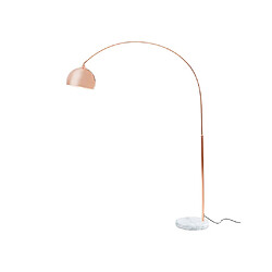 Avis Vente-Unique Grand lampadaire arc style art déco - Métal et marbre - H. 180 cm - Cuivré - OMBRAGE