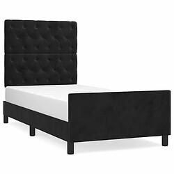 Maison Chic Lit adulte - Cadre Structure de lit avec tête de lit Contemporain Noir 80x200 cm Velours -MN44536