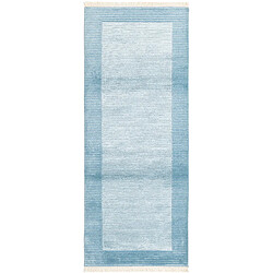 Vidal Tapis de couloir en laine 198x79 bleu Darya 