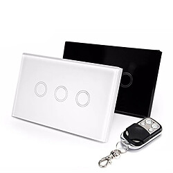 Avis Wewoo Interrupteur sans fil blanc 120mm Verre Trempé Panneau Mural Smart Home Light 2 Boutons tactile avec Télécommande RF433, AC 110V-240V