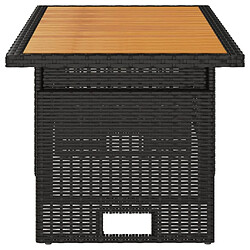 Acheter Maison Chic Table de jardin | Table d'extérieur noir 100x50x43/63 cm acacia et résine tressée -GKD83225