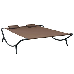 Maison Chic Chaise longue d'extérieur| Bain de soleil Relax | Transat Tissu Marron -GKD95480