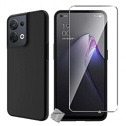 Htdmobiles Coque pour Oppo Reno 8 5G - housse etui silicone gel fine + film ecran - NOIR