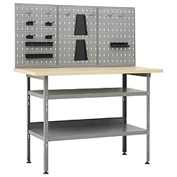 Avis Helloshop26 Etabli 120 cm avec 3 panneaux muraux atelier table de travail gris noir 02_0003656