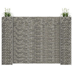 vidaXL Jardinière à gabion en H Fil d'acier 260x40x200 cm