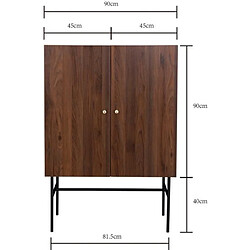 Vente-Unique Lodge Buffet 2 Portes 1 Tiroir Bois Et Métal Falodgecab2p1t