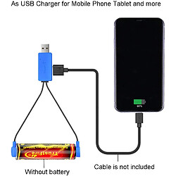 SANAG Rk-Hytqwr Chargeur Usb Magnétique Pour 26650 21700 20700 18650 16340 Batterie Li-Ion Téléphone Portable, Chargeur De Batterie Magnétique Usb, Bleu