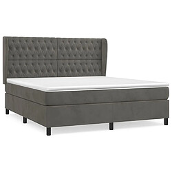 Maison Chic Lit adulte- Lit + matelas,Sommier à lattes de lit et matelas Gris foncé 180x200cm Velours -GKD89462