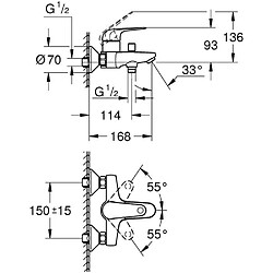 Avis Mitigeur monocommande bain/douche - GROHE Swift - 24335001 - Chromé - Montage mural apparent