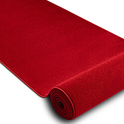 RUGSX Tapis de couloir KARMEL plaine carmin rouge 140 cm 140x230 cm