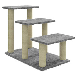 vidaXL Arbre à chat avec griffoirs en sisal Gris clair 50,5 cm