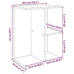 vidaXL Tables de chevet 2pcs chêne sonoma 46,5x29x61cm bois ingénierie pas cher