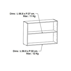 Acheter Pegane Meuble haut de cuisine 2 portes coloris chêne kronberg, blanc - Longueur 100 x Hauteur 70 x Profondeur 30 cm