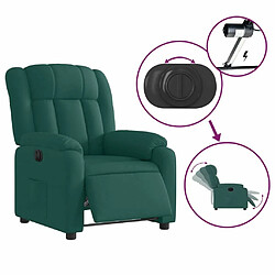 Maison Chic Fauteuil Relax pour salon, Fauteuil inclinable électrique Vert foncé Tissu -GKD70071 pas cher