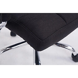 Acheter Decoshop26 Chaise fauteuil de bureau à roulettes en tissu noir hauteur réglable BUR10111