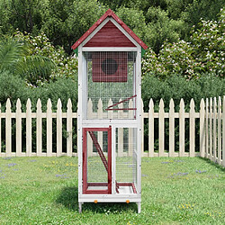 vidaXL Maison à oiseaux moka 60x58,5x160 cm bois massif de pin