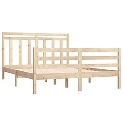 Avis vidaXL Cadre de lit sans matelas 135x190 cm bois massif