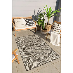 NAZAR Tapis feuilles de palmier noir - 200x290