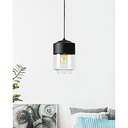 Beliani Lampe suspension JURUA Verre Noir