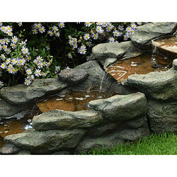 Fontaine de jardin Brembo allongée rochers et pierres, avec éclairage LED - Ubbink