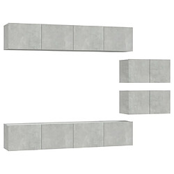 vidaXL Ensemble de meubles TV 6 pcs Gris béton Bois d'ingénierie